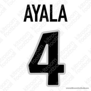 2002-04 Valencia CF Cup Home & Away Name Set #4 AYALA (Repro)
