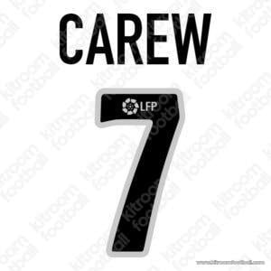 2002-03 Valencia CF La Liga Home & Away Name Set #7 CAREW (Repro)