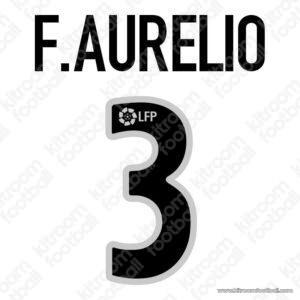 2002-04 Valencia CF La Liga Home & Away Name Set #3 Fabio AURELIO (Repro)
