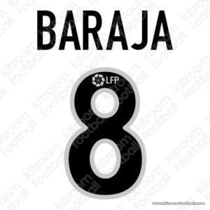 2002-04 Valencia CF La Liga Home & Away Name Set #8 BARAJA (Repro)