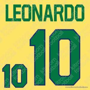 1997 Brazil Conmebol Copa America Home Name Set #10 LEONARDO (Repro)