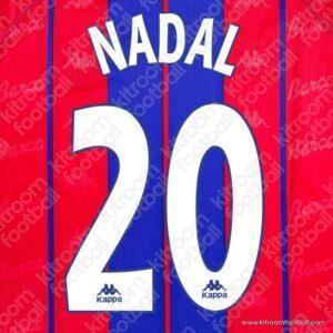 1997-98 Barcelona La Liga Home Name Set #20 NADAL (Repro)