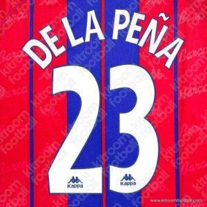 1997-98 Barcelona La Liga Home Name Set #23 DE LA PEÑA (Repro) - Image 1