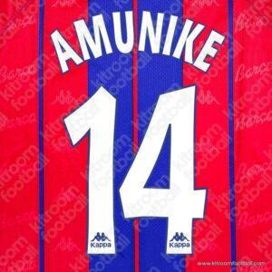 1997-98 Barcelona La Liga Home Name Set #14 AMUNIKE (Repro)