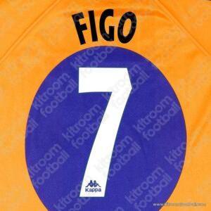 1997-98 Barcelona La Liga Away Name Set #7 FIGO (Repro) - Image 1