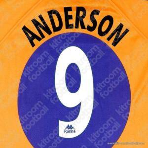 1997-98 Barcelona La Liga Away Name Set #9 ANDERSON (Repro)