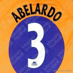 1997-98 Barcelona La Liga Away Name Set #3 ABELARDO (Repro)