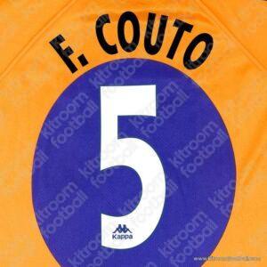 1997-98 Barcelona La Liga Away Name Set #5 Fernando COUTO (Repro) - Image 1