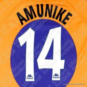 1997-98 Barcelona La Liga Away Name Set #14 AMUNIKE (Repro) - Image 1
