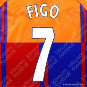 1997-98 Barcelona Cup Home & Away Name Set #7 FIGO (Repro) - Image 1