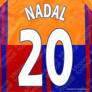 1997-98 Barcelona Cup Home & Away Name Set #20 NADAL (Repro) - Image 1