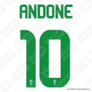 2014-15 Cordoba CF Home Name Set #10 ANDONE (Repro)