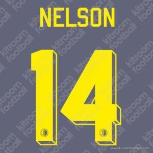 NELSON #14 Feyenoord 2021-22 Away Name Set (Repro) - Image 1