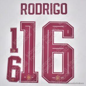 2026 Spain FIFA World Cup Away Name Set #16 RODRIGO (HQ  Repro) - Image 1