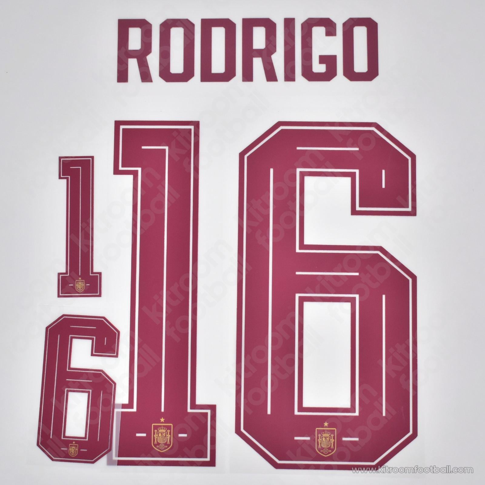2026 Spain FIFA World Cup Away Name Set #16 RODRIGO (HQ Repro)