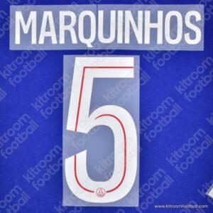 MARQUINHOS #5 PSG Paris Saint-Germain 2025-26 Home Name Set Cup (HQ Repro) - Image 1